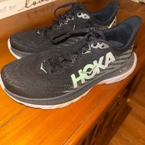 Hoka Black and White Athletic Shoes